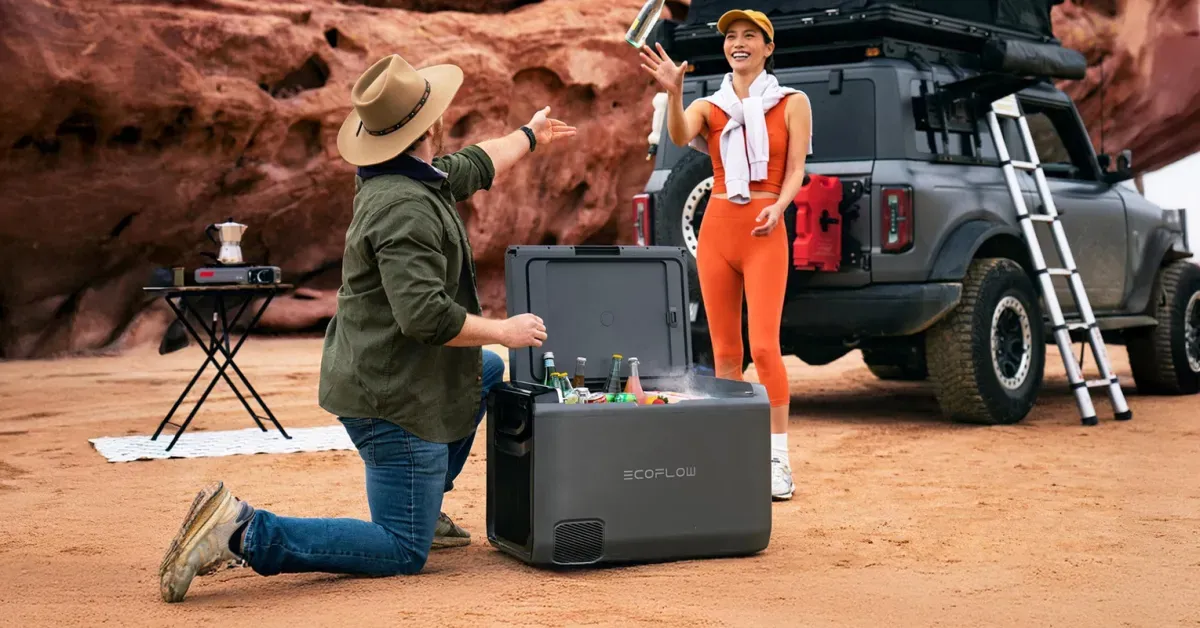 EcoFlow’s 45L or 55L GLACIER portable dual-zone electric cooler w/ plug-in battery + FREE wagon at new lows