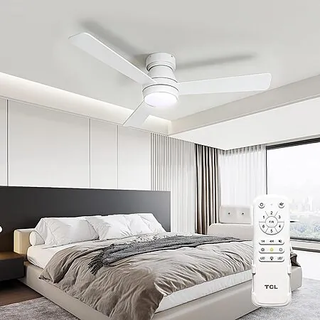 42" TCL Low Profile Ceiling Fan w/ Light & Remote (White or Black)
