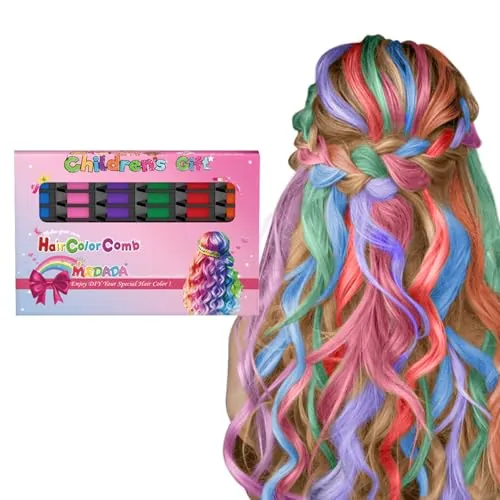 MSDADA Washable Temporary Hair Chalk Combs 6-Count