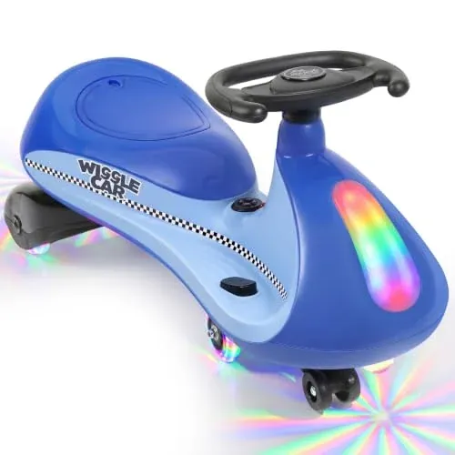 ELEMARA Kids' 12V Electric Wiggle Car Ride-On w/ Bluetooth, LED Lights & 2 Speeds