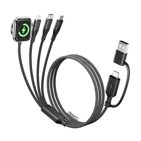 A-Pce 4-in-2 Multi Charging 4' Cable with Smartwatch Charging