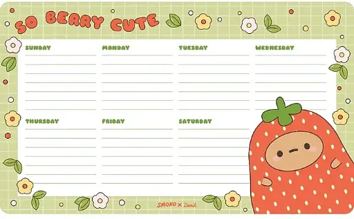 Denik Strawberry Dumpling Weekly Notepad 52 Sheets