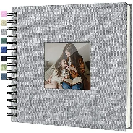 8" x 8" Popotop Linen Hardcover DIY Scrapbook Photo Album w/ Display Window
