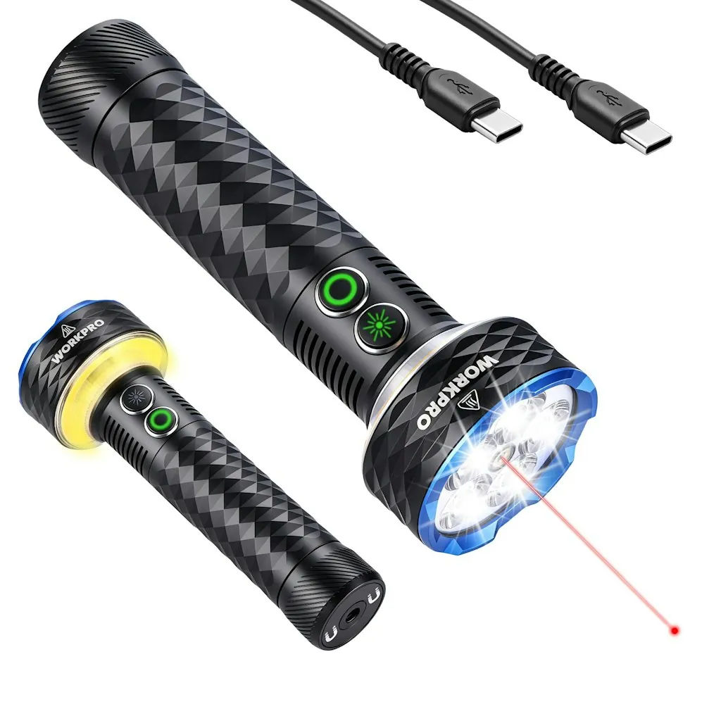 WorkPro Rechargeable Flashlight w/ Red Laser