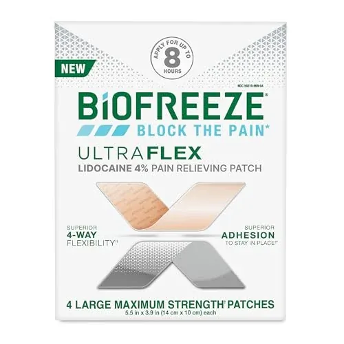 Biofreeze Lidocaine Large Pain Patches 4-Count