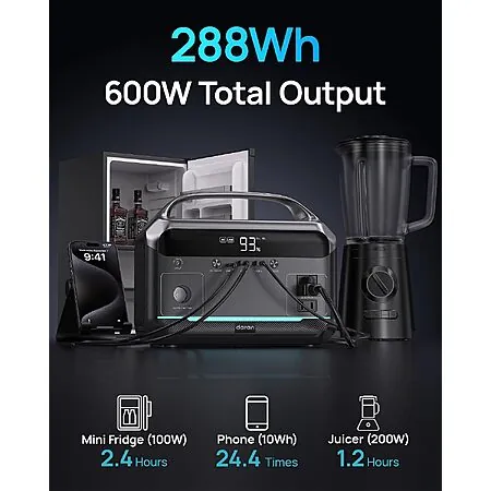 Daran NEOK2 288Wh 600W LiFePO4 Portable Battery Powered Station