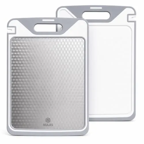 Nulas 15.2" x 10.2" Double-Sided Stainless Steel Cutting Board
