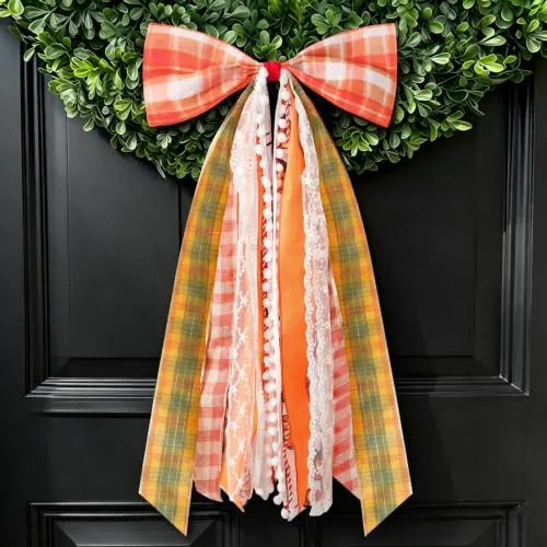 Large Autumn Harvest Wreath Bow