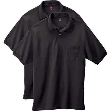 2-Pack Hanes Men’s EcoSmart Short-Sleeve Polo Shirts
