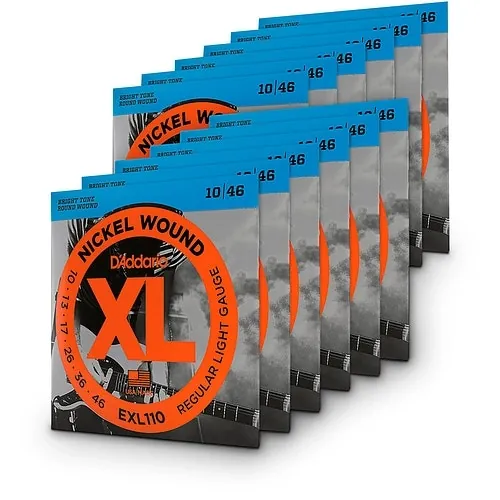 D'Addario Nickel Wound Light Electric Guitar Strings 12-Pack