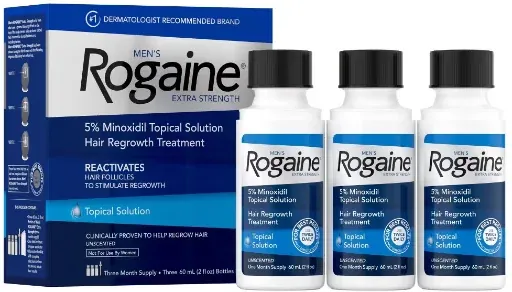 Rogaine Men's Hair Treatment Solution Trial Size 2 fl oz 3-Pack