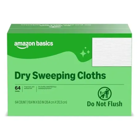 64-Count Amazon Basics Dry Sweeping Cloths (for Swiffer Mops)