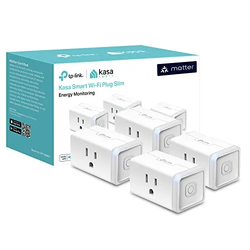 Kasa KP125M Matter Smart Plug w/ Energy Monitoring 4-Pack