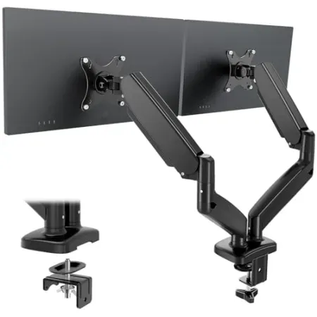 OLIXIS Gas Spring Dual Monitor Mount for Desk (Up to 32")