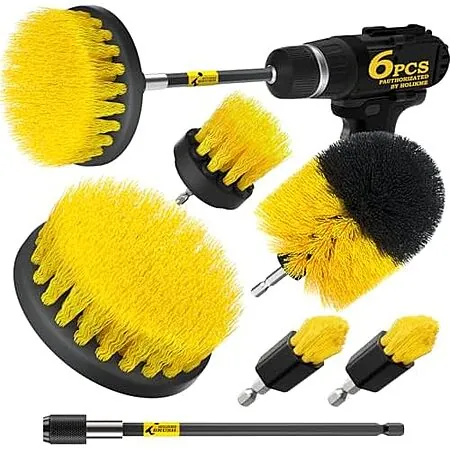 6-Pk Holikme Drill Brush Power Scrubber Cleaning Attachment Set