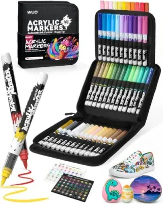 48-Color WUO Acrylic Paint Marker Set