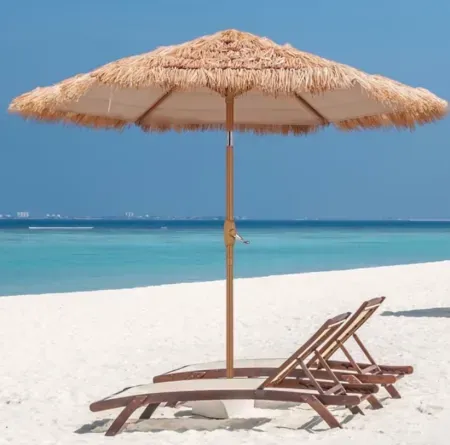 Ainfox 7.5ft Thatched Tiki Patio Umbrella