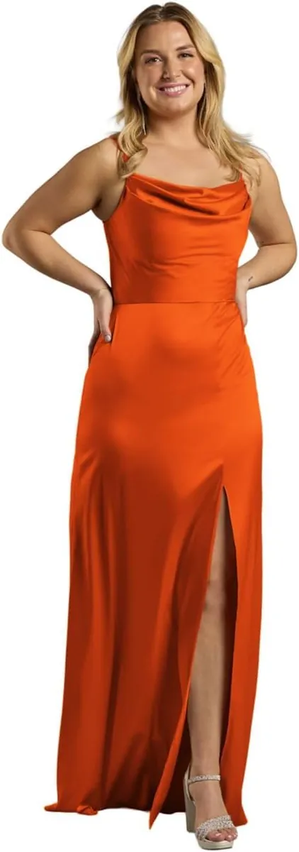 David’s Bridal Charmeuse Cowl Neck Sheath Dress