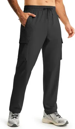 Libin Men's Cargo Hiking Pants w/ Elastic Waistband & UPF 50+