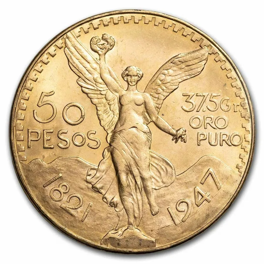 1947 Mexico Gold 50 Pesos BU Coin