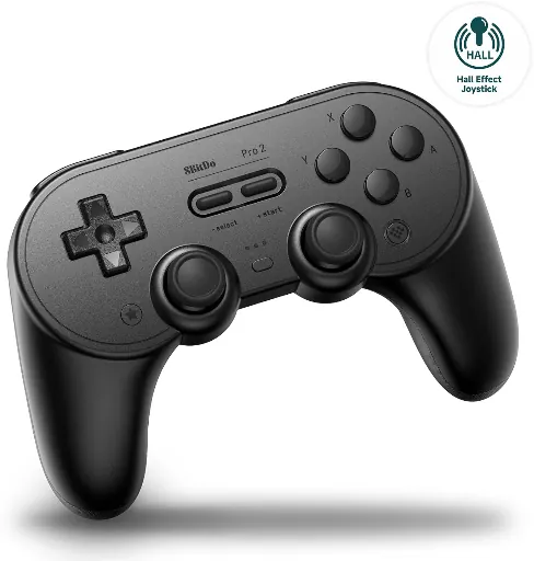 8Bitdo Pro 2 Bluetooth Controller for Switch (Hall Effect Joystick, Black Edition)
