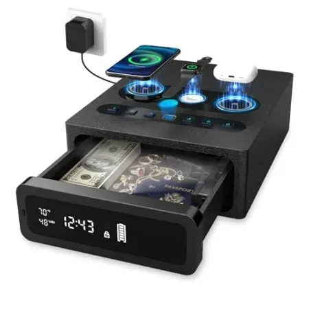 ZCF mate Biometric Gun Safe w/ Charging Station, LED Display & Silent Mode