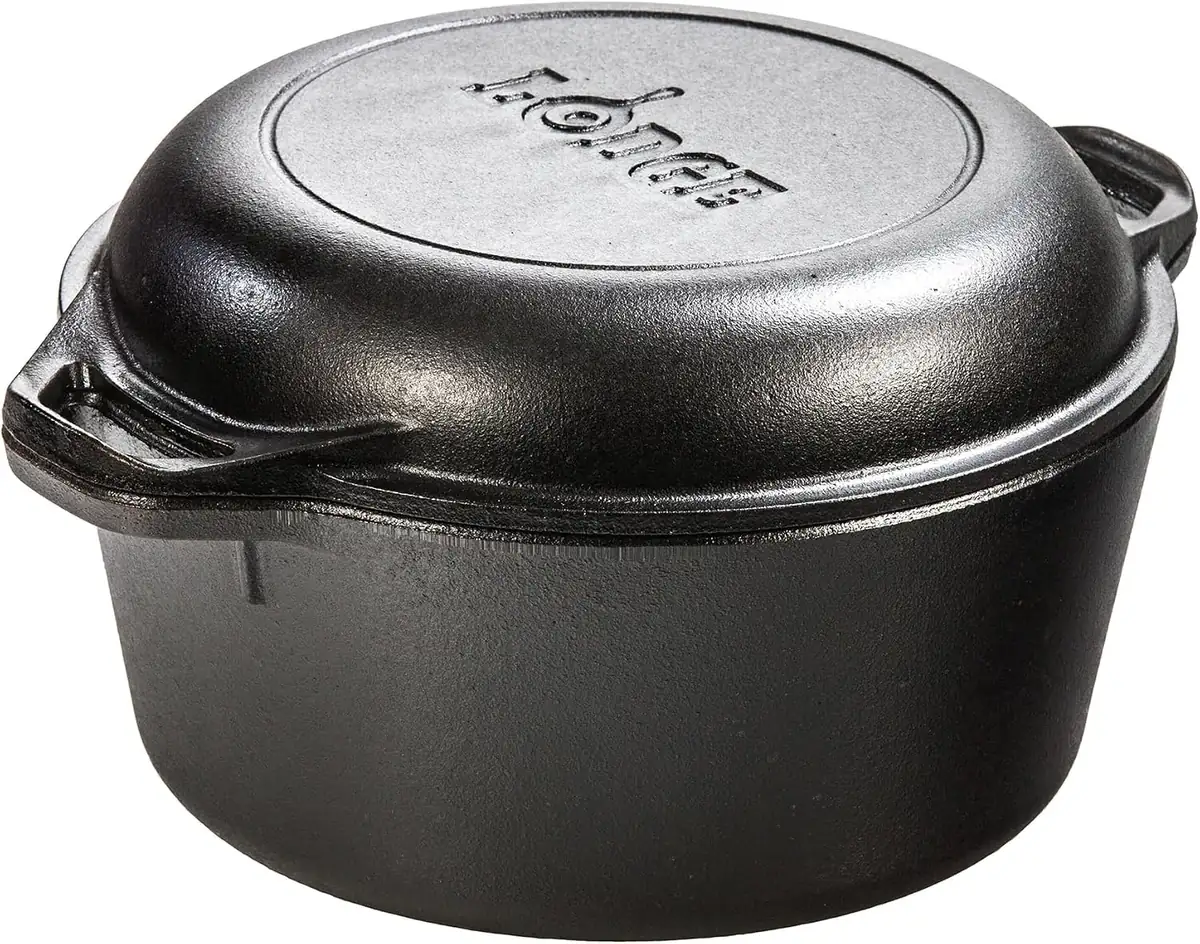 Lodge Cast Iron Double Dutch Oven Used