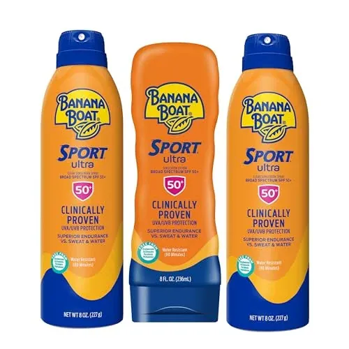 Banana Boat Sport SPF 50 Sunscreen 8 oz (3-Pack)