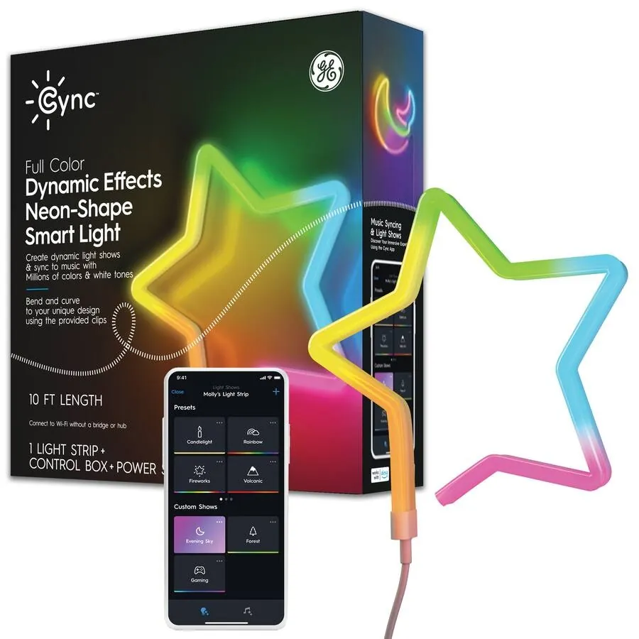 Cync 10' Dynamic Effects Smart LED Neon Shape Light, Color Changing, Full Color