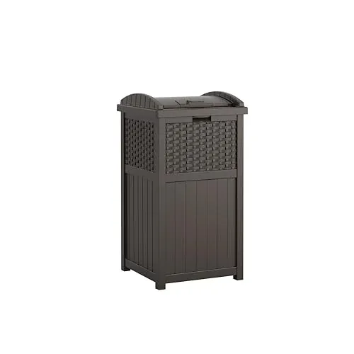 Suncast 33 Gallon Commercial Outdoor Trashcan Hideaway with Lid