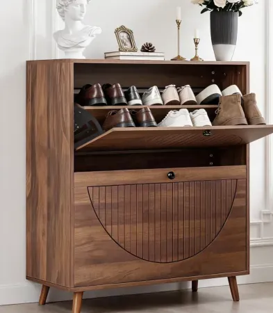 Rebrilliant Flip Down 20-Pairs Shoe Storage Cabinet