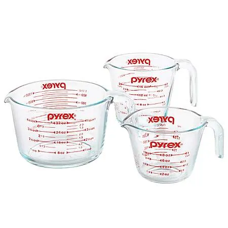 Costco Members: 3-Pc Pyrex Durable Tempered Glass Measuring Cup Set