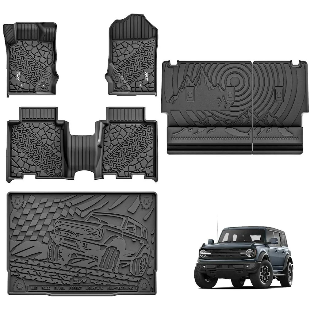 3W Custom Fit Floor Mats for 2021-2026 Ford Bronco 4-Door