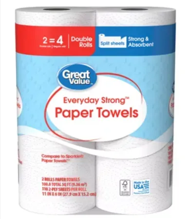 2-Rolls Great Value Everyday Strong Paper Towels