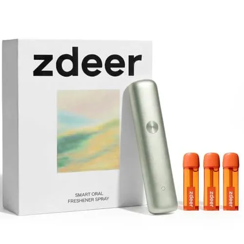 ZDEER PW13 Rechargeable Electric Probiotic Mouth Spray 3 Flavor Cartridges