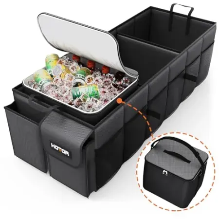 HOTOR 31" x 12" Trunk Organizer w/ Included Cooler Bag