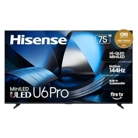 Hisense 75" U6 Pro Series Mini‑LED ULED 4K UHD HDR Gaming AI Smart Fire TV