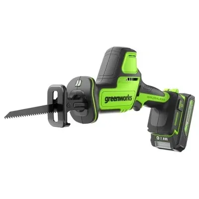 Greenworks POWERALL 24V Cordless Brushless 1in 3000 SPM Recip Saw with 2Ah Battery and Charger