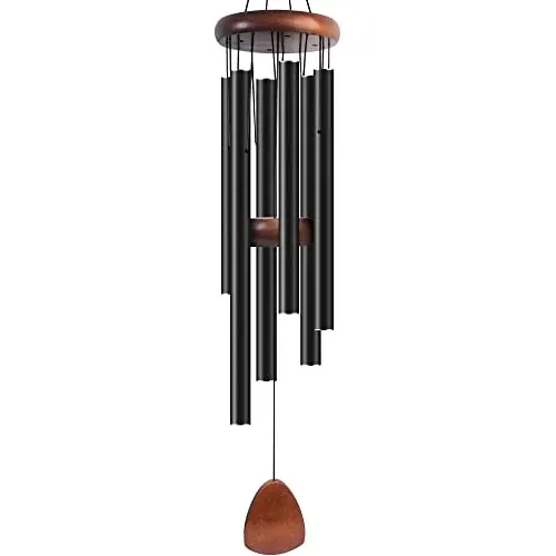 37" Aluminum Wind Chimes for Outside (Black)