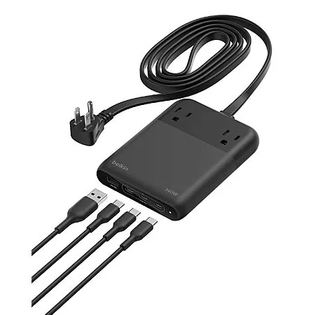 Prime Members: Belkin 140W GaN Charging Station w/ 2 AC Outlets, 3 USB-C & 1 USB-A