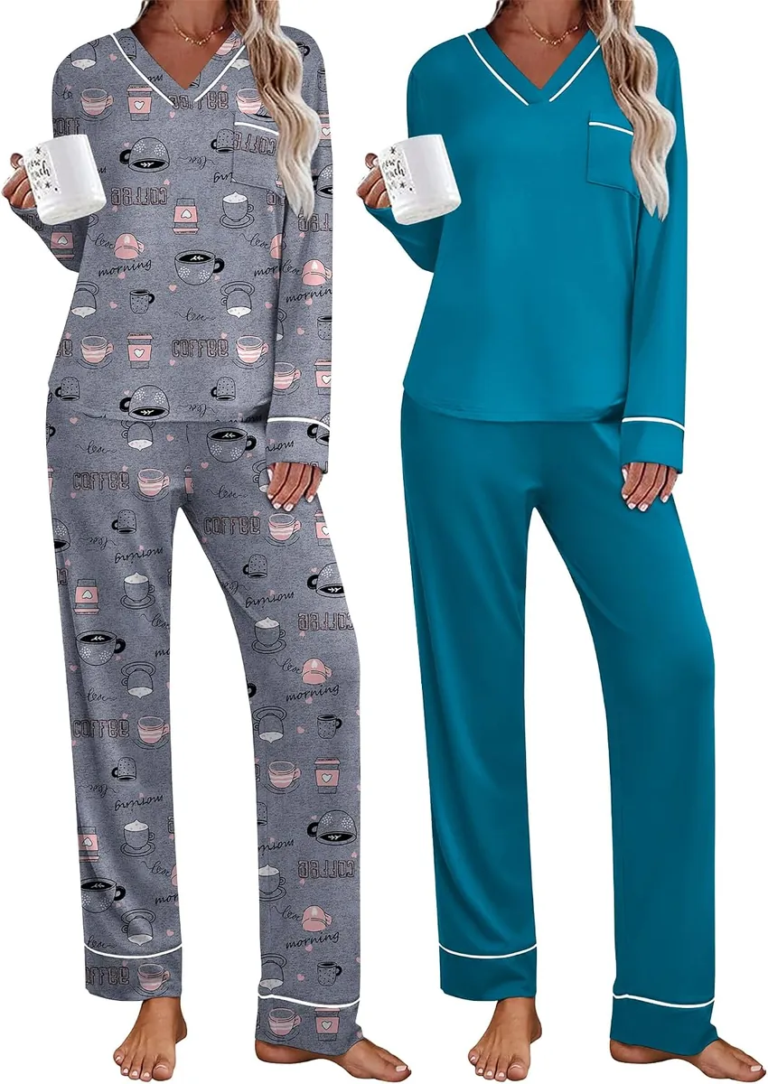 Ekouaer 2-Pack Long-Sleeve Lounge Set
