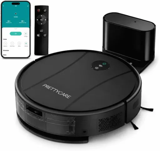 PrettyCare C2-v2 Robot Vacuum & Mop, 8000Pa Suction, 5200mAh Battery