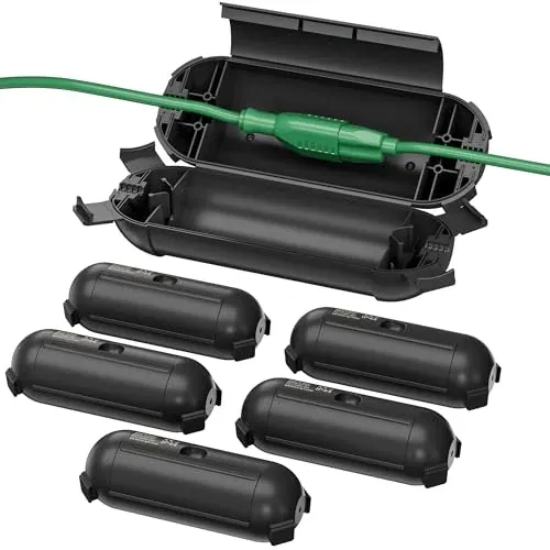 BN-LINK Outdoor Extension Cord Safety Cover (Black), 6-Pack