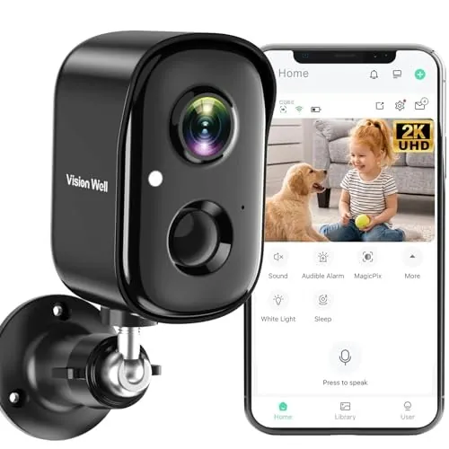 2K Wireless Outdoor Battery-Powered Security Camera