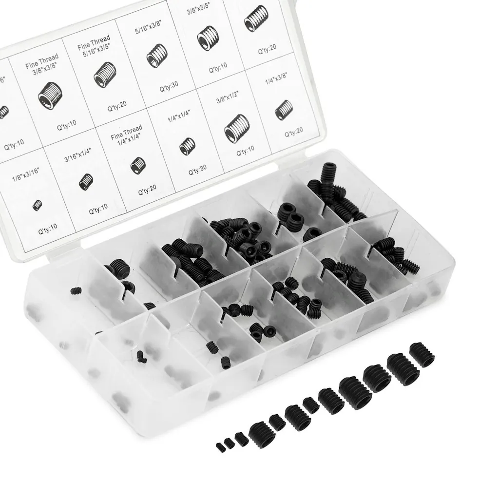 Neiko 200-Piece Internal Hex Allen Set Screw Assortment Kit