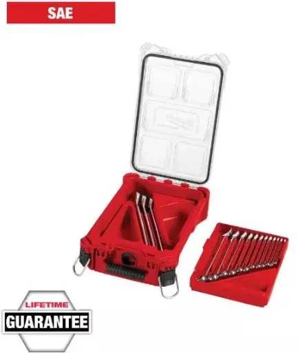 Milwaukee SAE Combination Wrench Set with PACKOUT Compact Organizer (15-Piece)