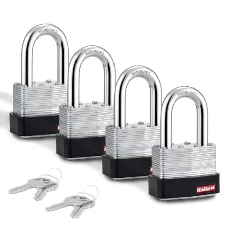 4-Pack Kwikset Laminated Steel Padlock w/ 1 1/2" Shackle