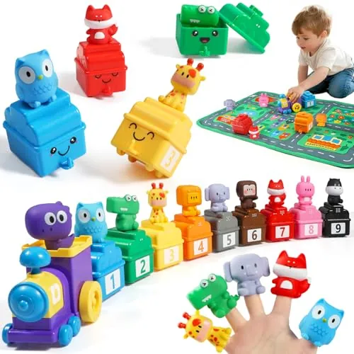 10-Piece Urmywo Kids' Train Set w/ Detachable Finger Puppets and Play Mat