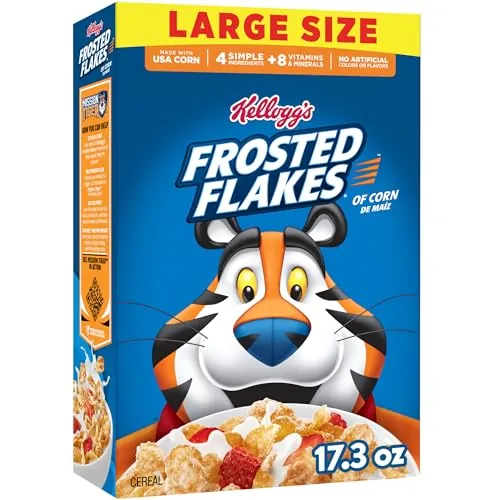 Kellogg's Frosted Flakes Original Large Size Breakfast Cereal 17.3 oz