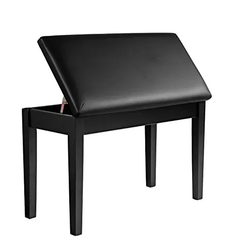 SONGMICS Duet Piano Bench with Padded Cushion and Storage Compartment